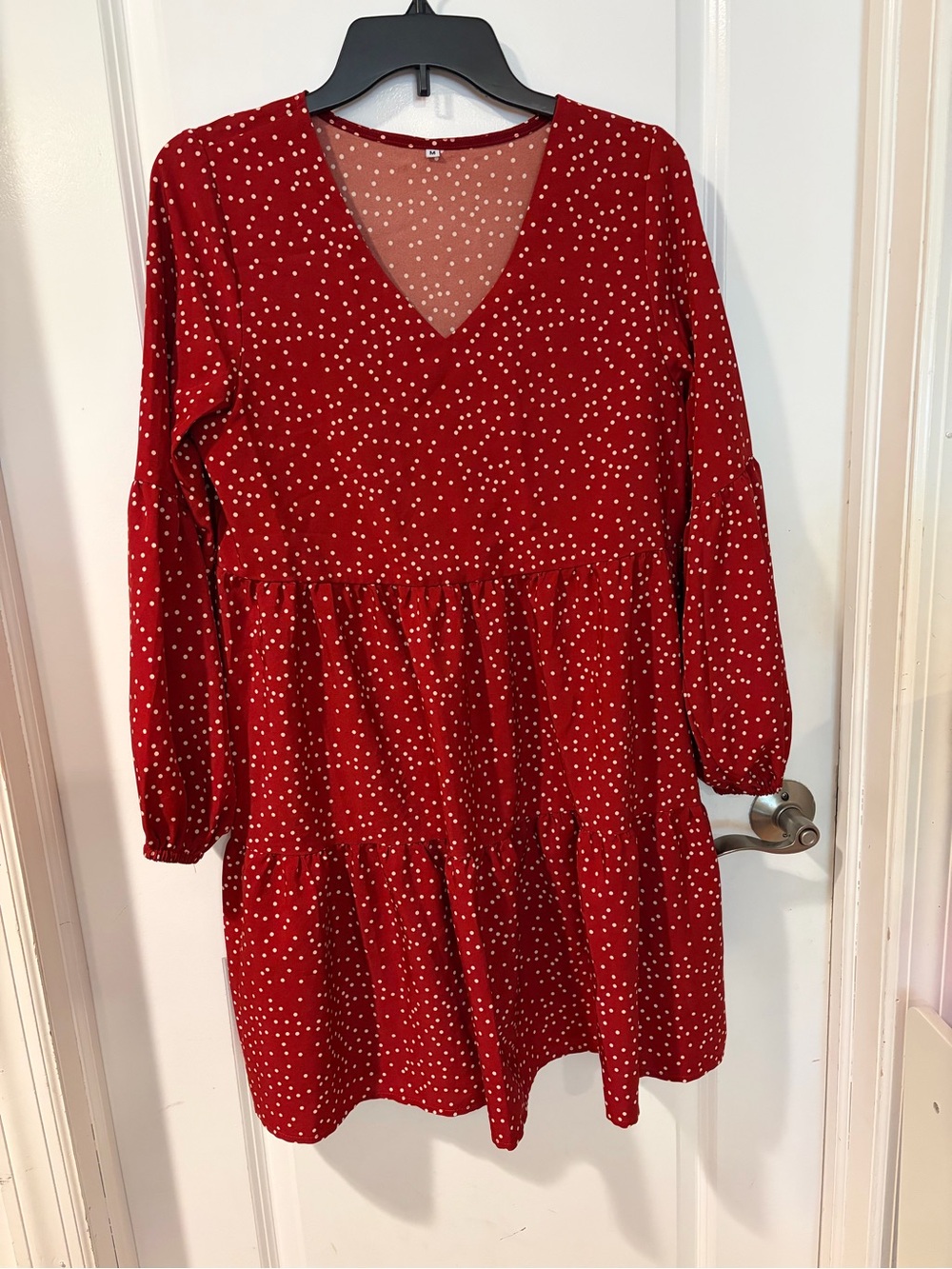 Red Polka Dot Long Sleeve Kids Dress